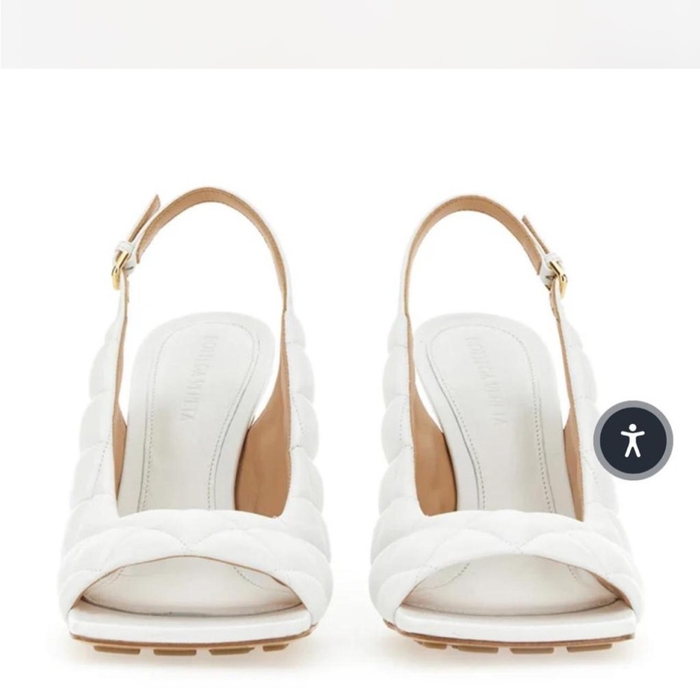 Bottega Veneta Cream Quilted Slingback Heels